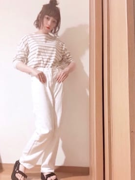 「Libra Cue（リブラ キュー）のアイテム（パンツ）」を使った、𝕄 𝕚 𝕚❁さん（レディース・157cm）の春コーディネート