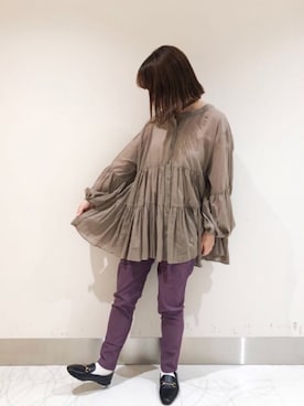 「Libra Cue（リブラ キュー）のアイテム（トップス）」を使った、𝕄 𝕚 𝕚❁さん（レディース・157cm）の秋コーディネート