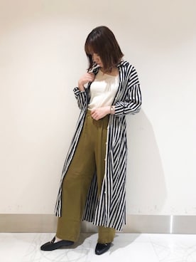 「アイテム（パンツ、イエロー系）」を使った、𝕄 𝕚 𝕚❁さん（レディース・157cm）の秋コーディネート