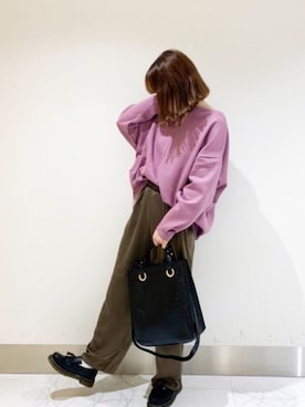 「SVEC（シュベック）のアイテム（ローファー）」を使った、𝕄 𝕚 𝕚❁さん（レディース・157cm）の秋コーディネート