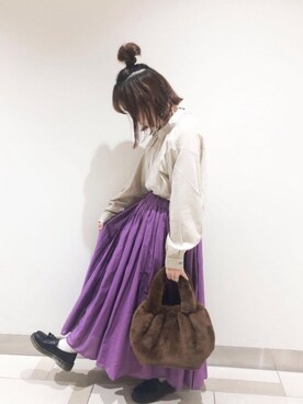 「SVEC（シュベック）のアイテム（ローファー）」を使った、𝕄 𝕚 𝕚❁さん（レディース・157cm）の秋コーディネート