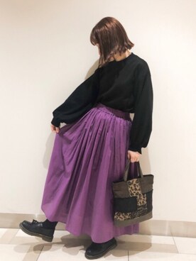 「SVEC（シュベック）のアイテム（ローファー）」を使った、𝕄 𝕚 𝕚❁さん（レディース・157cm）の秋コーディネート