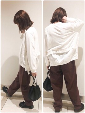 「SVEC（シュベック）のアイテム（ローファー）」を使った、𝕄 𝕚 𝕚❁さん（レディース・157cm）の秋コーディネート