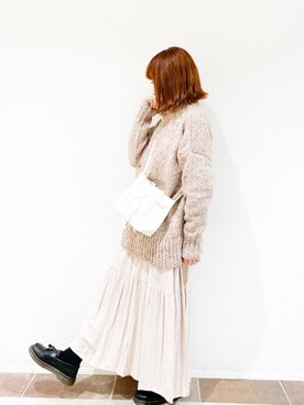 「SVEC（シュベック）のアイテム（ローファー）」を使った、𝕄 𝕚 𝕚❁さん（レディース・157cm）の冬コーディネート
