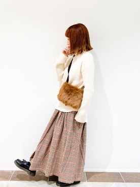 「SVEC（シュベック）のアイテム（ローファー）」を使った、𝕄 𝕚 𝕚❁さん（レディース・157cm）の冬コーディネート