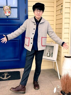 「アイテム（ピーコート）」を使った、カイヌマくんさん（メンズ・165cm・20代）の冬コーディネート