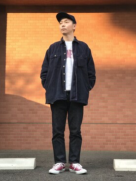 「SEVENDAYS=SUNDAY（セブンデイズサンデイ）のアイテム（キャップ）」を使った、s.namitaさん（メンズ・172cm）の冬コーディネート