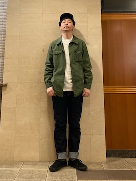 「SEVENDAYS=SUNDAY（セブンデイズサンデイ）のアイテム（ミリタリージャケット）」を使った、s.namitaさん（メンズ・172cm）の春コーディネート