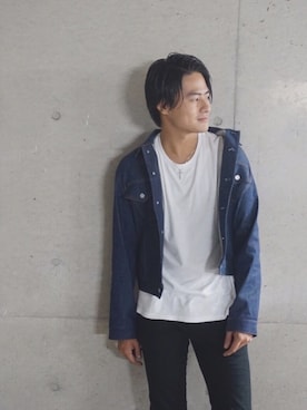 「JOURNAL STANDARD relume（ジャーナルスタンダード　レリューム）のアイテム（デニムジャケット）」を使った、たかひひひさん（メンズ・181cm）の秋コーディネート