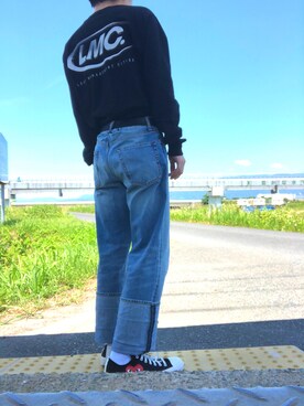 「LMCのアイテム（Tシャツ/カットソー）」を使った、りゅう(류짱)さん（メンズ・165cm）の夏コーディネート