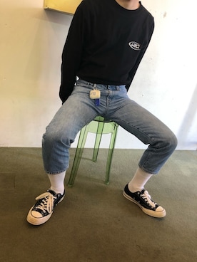 「LMCのアイテム（トップス）」を使った、りゅう(류짱)さん（メンズ・165cm）の春コーディネート