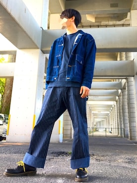 「BIG MAC（ビッグマック）のアイテム（デニムジャケット）」を使った、viviさん（メンズ・175cm）の秋コーディネート