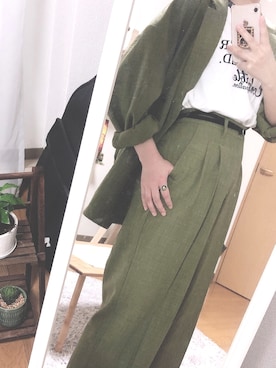 「乱痴気（ランチキ）のアイテム（アクセサリー）」を使った、YUさん（レディース・155cm）の春コーディネート