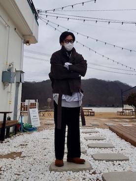 「YSTRDY's TMRRW（イエスタデイズトゥモロー）のアイテム（ブーツ）」を使った、zo_z1ogさん（メンズ・173cm）の冬コーディネート
