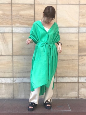 「アイテム（その他、ブラウン系）」を使った、tomomiさん（レディース・163cm）の夏コーディネート