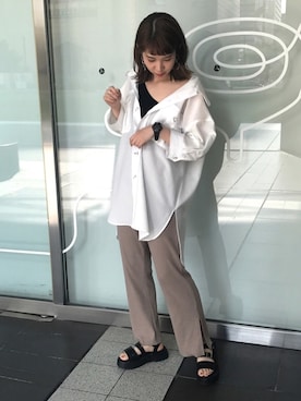 「AS KNOW AS PINKY（アズノゥアズピンキー）のアイテム（ジャケット/アウター）」を使った、tomomiさん（レディース・163cm）の夏コーディネート