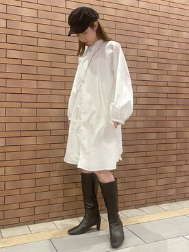 「AS KNOW AS PINKY（アズノゥアズピンキー）のアイテム（ワンピース/ドレス）」を使った、tomomiさん（レディース・163cm）の冬コーディネート