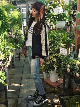 「CONVERSE（コンバース）のALL STAR HI（スニーカー）」を使った、ひかりさん（レディース・164cm・20代）の冬コーディネート