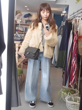 「DURAS（デュラス）のアイテム（その他アウター）」を使った、ひかりさん（レディース・164cm）の冬コーディネート