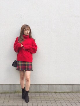 「アイテム（ブーティ）」を使った、はるかさん（レディース・163cm・10代）の秋コーディネート