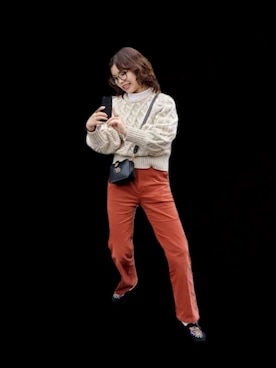 「BEAMS（ビームス）のアイテム（メガネ）」を使った、199_6guuu_さん（レディース・158cm）の冬コーディネート