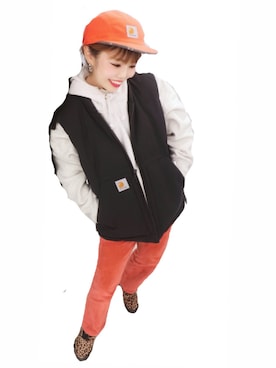 「Carhartt（カーハート）のアイテム（その他アウター）」を使った、199_6guuu_さん（レディース・158cm）の冬コーディネート