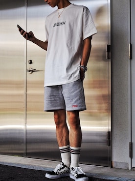 「BEN DAVIS（ベンデイビス）のアイテム（ソックス/靴下）」を使った、Yuuki Nakajima(中島雄基)さん（メンズ・173cm）の秋コーディネート