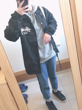 「STUSSY（ステューシー）のアイテム（ブルゾン）」を使った、らんまる さん（レディース・150cm）の春コーディネート