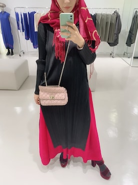 「アイテム（ドレス、ピンク系）」を使った、Fashion junky  さん（レディース・159cm）の秋コーディネート