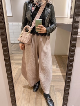 「変形パンツ」｜「アイテム（ジャケット/アウター）」を使った、Fashion junky  さん（レディース・159cm）の冬コーディネート