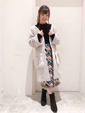 「コーディガン」｜「アイテム（ノーカラージャケット）」を使った、su8zu1koさん（レディース・150cm）の秋コーディネート