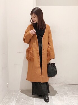 「w closet（ダブルクローゼット）のアイテム（その他アウター）」を使った、su8zu1koさん（レディース・150cm）の冬コーディネート