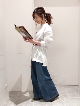 「アイテム（ベルト、パープル系）」を使った、su8zu1koさん（レディース・150cm）の春コーディネート