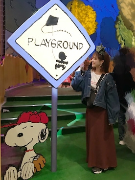「秋のブラウンスタイル」｜「アイテム（デニムジャケット）」を使った、su8zu1koさん（レディース・150cm）の秋コーディネート