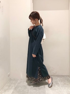 「DISCOAT（ディスコート）のバレーシューズ（バレエシューズ）」を使った、su8zu1koさん（レディース・150cm）の秋コーディネート