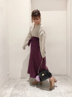 「アイテム（チャーム、パープル系）」を使った、su8zu1koさん（レディース・150cm）の冬コーディネート