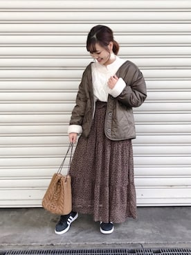 「DISCOAT（ディスコート）のアイテム（ブルゾン）」を使った、su8zu1koさん（レディース・150cm）の冬コーディネート