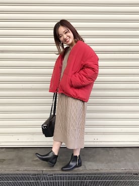 「Discoat」｜「アイテム（ダウンジャケット/コート）」を使った、su8zu1koさん（レディース・150cm）の冬コーディネート