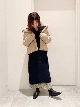 「Discoat」｜「アイテム（ダウンジャケット/コート）」を使った、su8zu1koさん（レディース・150cm）の冬コーディネート