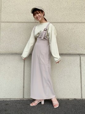 「DISCOAT（ディスコート）のアイテム（帽子）」を使った、su8zu1koさん（レディース・150cm）の春コーディネート