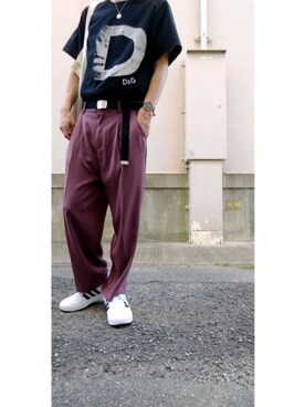 「DOLCE&GABBANA（ドルチェアンドガッバーナ）のアイテム（Tシャツ/カットソー）」を使った、はむすけさん（メンズ・172cm）の夏コーディネート