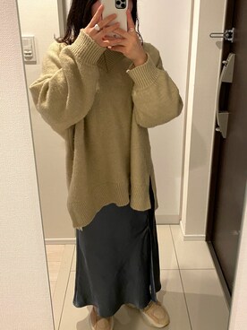 「OZOC（オゾック）のアイテム（ニット/セーター）」を使った、ひよりんさん（レディース・152cm）の秋コーディネート