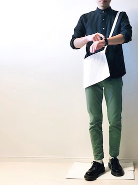 「アイテム（ローファー）」を使った、パステルさん（メンズ・165cm・10代）の秋コーディネート