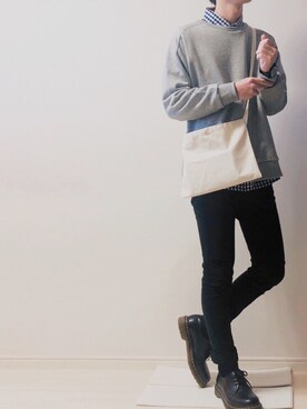 「アイテム（ローファー）」を使った、パステルさん（メンズ・165cm・10代）の秋コーディネート
