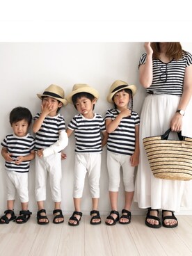 「Daniel Wellington（ダニエルウェリントン）のアイテム」を使った、KAOさん（キッズ・100cm）の夏コーディネート