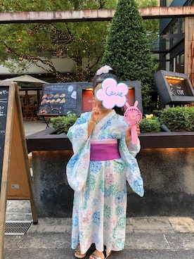 「GLOBAL WORK（グローバルワーク）のアイテム（水着/着物・浴衣）」を使った、みゆちんの娘さんさん（キッズ・110cm）の夏コーディネート