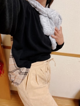 「frames RAY CASSIN（フレームスレイカズン）のアイテム（パンツ）」を使った、Ohno chanさん（レディース・160cm）の冬コーディネート