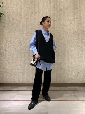 「UNITED ARROWS（ユナイテッドアローズ）の＜UNITED ARROWS＞C ビッグ シャツ W（シャツ/ブラウス）」を使った、miku さん（レディース・154cm）の秋コーディネート