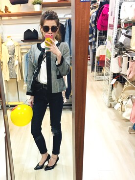 「Yves Saint Laurent（イヴサンローラン）のアイテム（パンプス）」を使った、Zooey clano さん（レディース・156cm）の春コーディネート