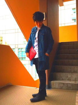 「アキコーデ」｜「アイテム（チェスターコート）」を使った、Taisuke Kさん（メンズ・171cm）の秋コーディネート
